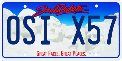 SD license plate 0SIX57