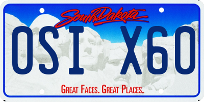SD license plate 0SIX60