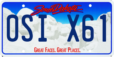 SD license plate 0SIX61