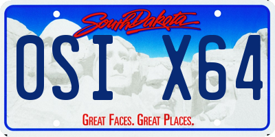 SD license plate 0SIX64