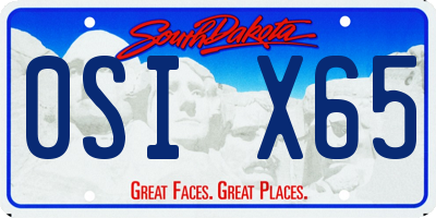 SD license plate 0SIX65