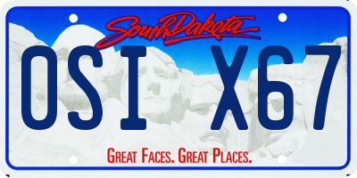 SD license plate 0SIX67