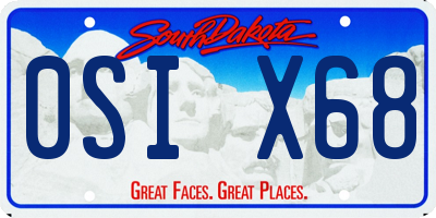 SD license plate 0SIX68