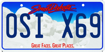 SD license plate 0SIX69