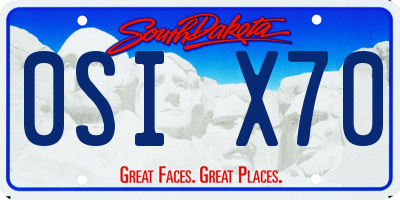 SD license plate 0SIX70