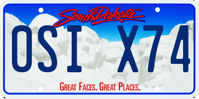 SD license plate 0SIX74