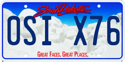 SD license plate 0SIX76