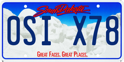 SD license plate 0SIX78