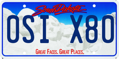 SD license plate 0SIX80