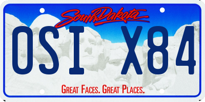 SD license plate 0SIX84