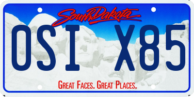 SD license plate 0SIX85