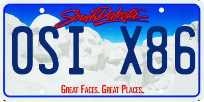SD license plate 0SIX86