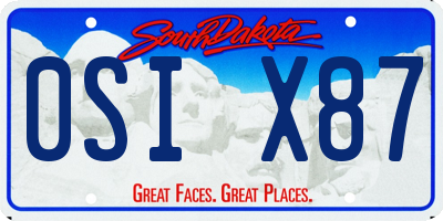 SD license plate 0SIX87