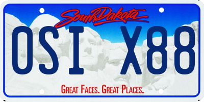 SD license plate 0SIX88
