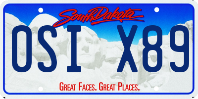SD license plate 0SIX89