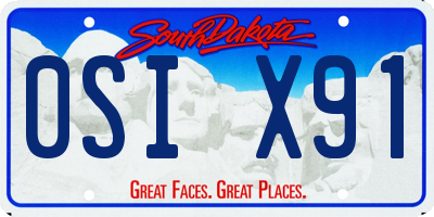 SD license plate 0SIX91