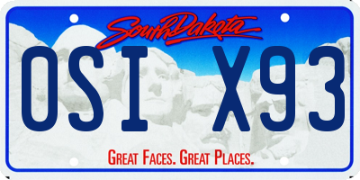 SD license plate 0SIX93