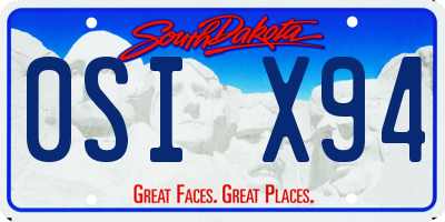 SD license plate 0SIX94