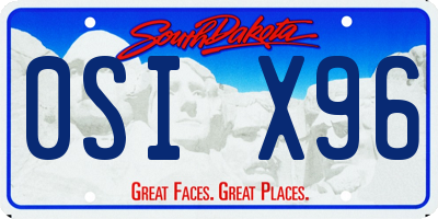 SD license plate 0SIX96
