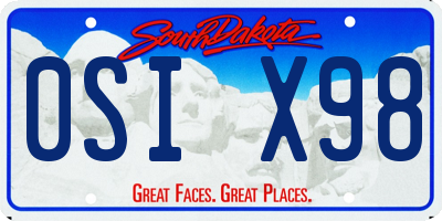 SD license plate 0SIX98