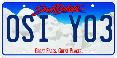 SD license plate 0SIY03