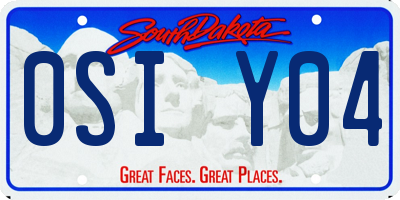 SD license plate 0SIY04