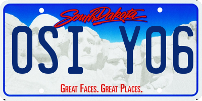 SD license plate 0SIY06