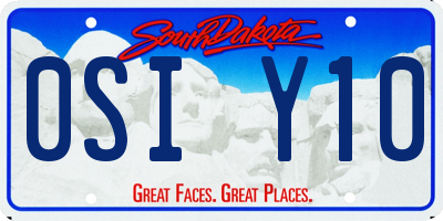 SD license plate 0SIY10