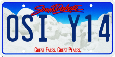SD license plate 0SIY14