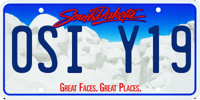 SD license plate 0SIY19