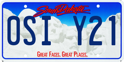 SD license plate 0SIY21