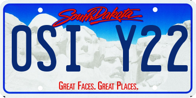 SD license plate 0SIY22