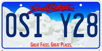 SD license plate 0SIY28