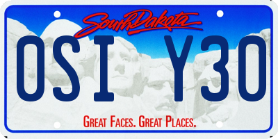SD license plate 0SIY30