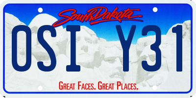 SD license plate 0SIY31