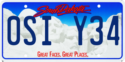 SD license plate 0SIY34
