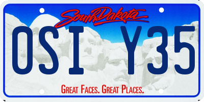 SD license plate 0SIY35