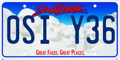 SD license plate 0SIY36
