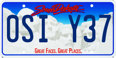 SD license plate 0SIY37