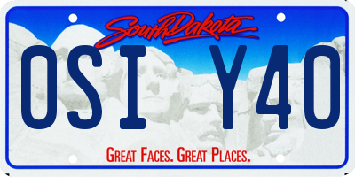 SD license plate 0SIY40