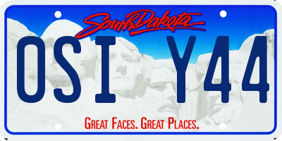SD license plate 0SIY44