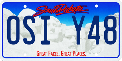 SD license plate 0SIY48