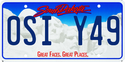 SD license plate 0SIY49