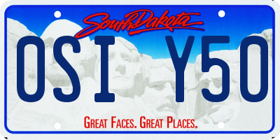 SD license plate 0SIY50