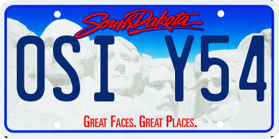 SD license plate 0SIY54