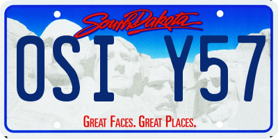 SD license plate 0SIY57