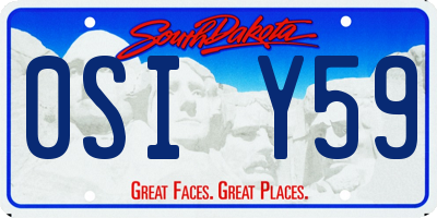 SD license plate 0SIY59