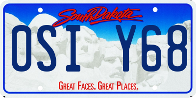 SD license plate 0SIY68