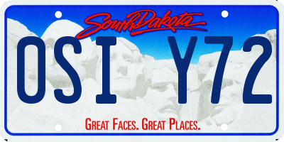 SD license plate 0SIY72