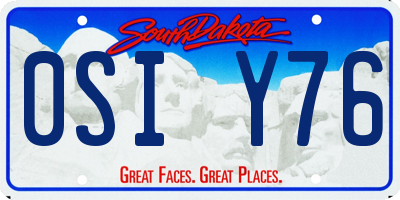 SD license plate 0SIY76